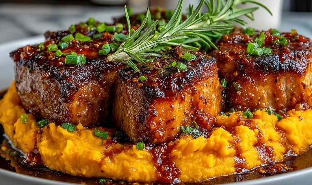 Apple Cider Pork with Mashed Sweet Potatoes