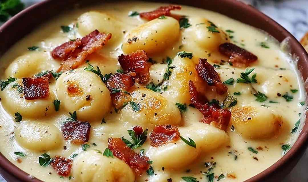 Bacon Cheddar Gnocchi Soup