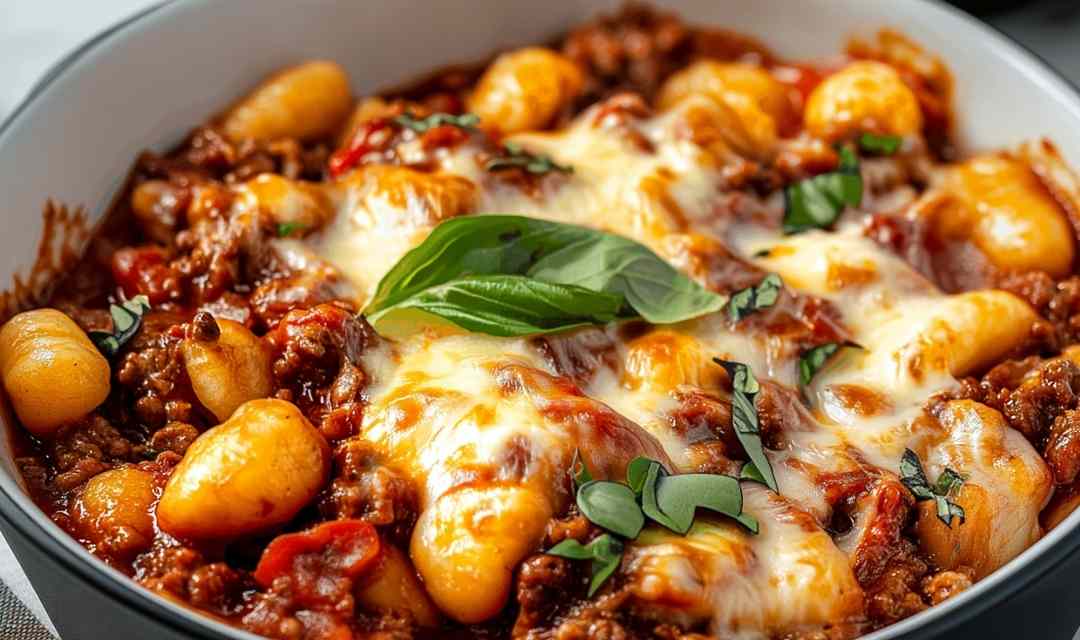 Cheesy Bolognese Gnocchi Bake