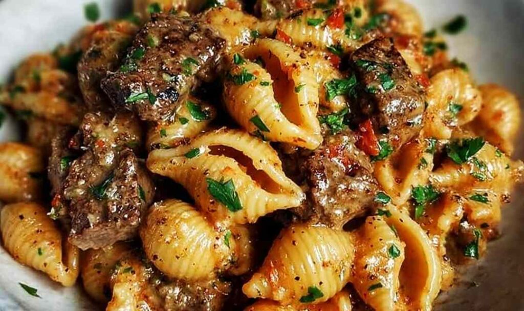 Creamy Paprika Steak Shells