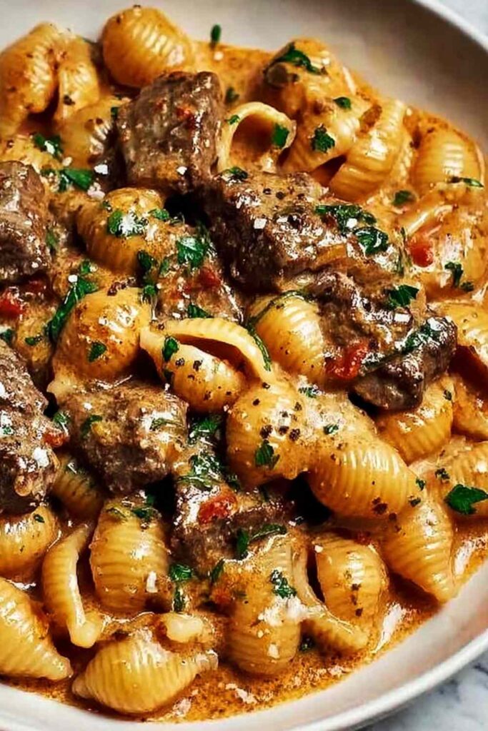 Creamy Paprika Steak Shells