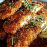 Crispy Parmesan Chicken with Rich Garlic Sauce