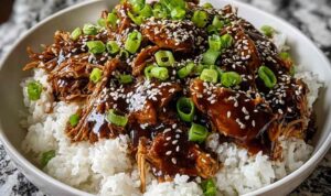 Dump and Go Crockpot Teriyaki Chicken Dump and Go Crockpot Teriyaki Chicken served over white rice with sesame seeds and green onions
