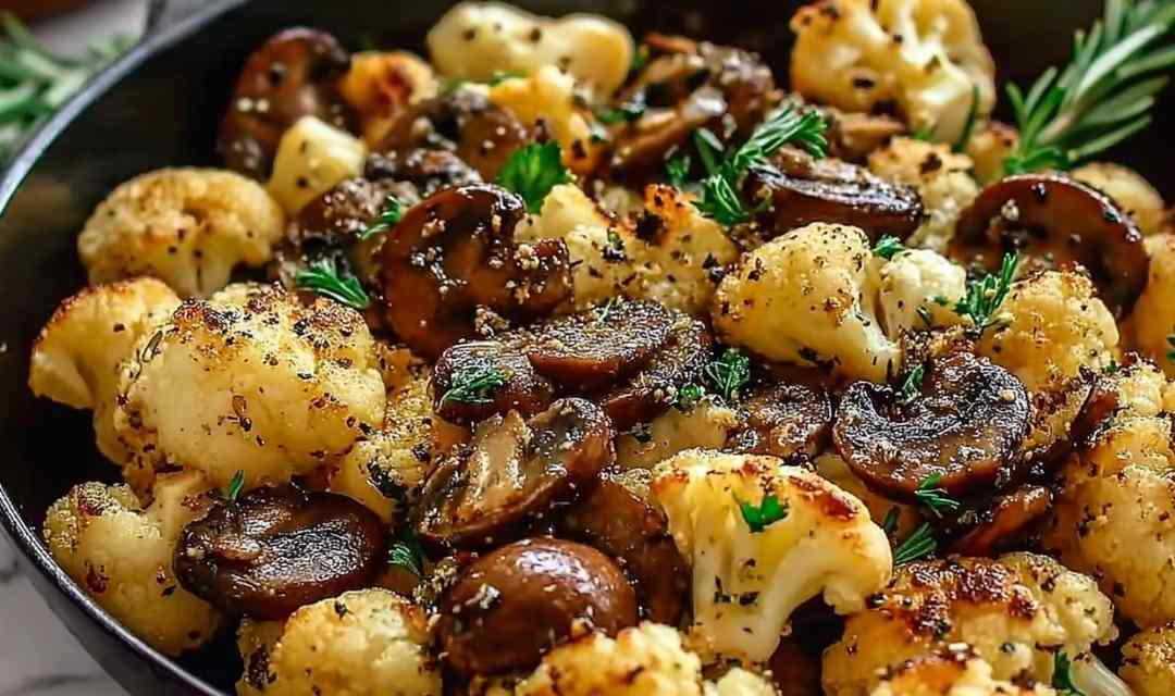 Garlic Cauliflower Mushroom Skillet