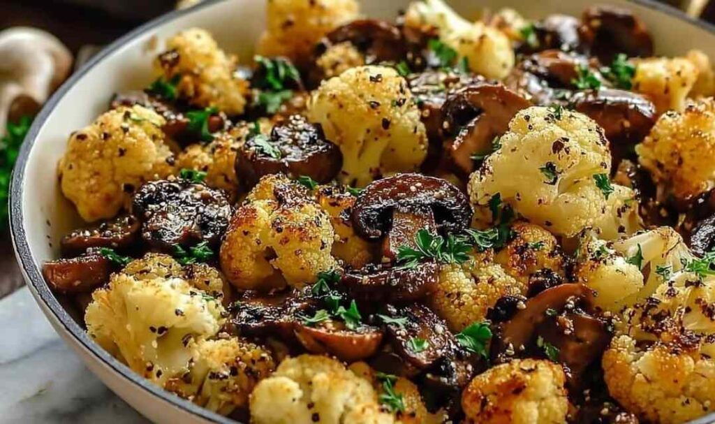 Easy Garlic Cauliflower Mushroom Skillet 2