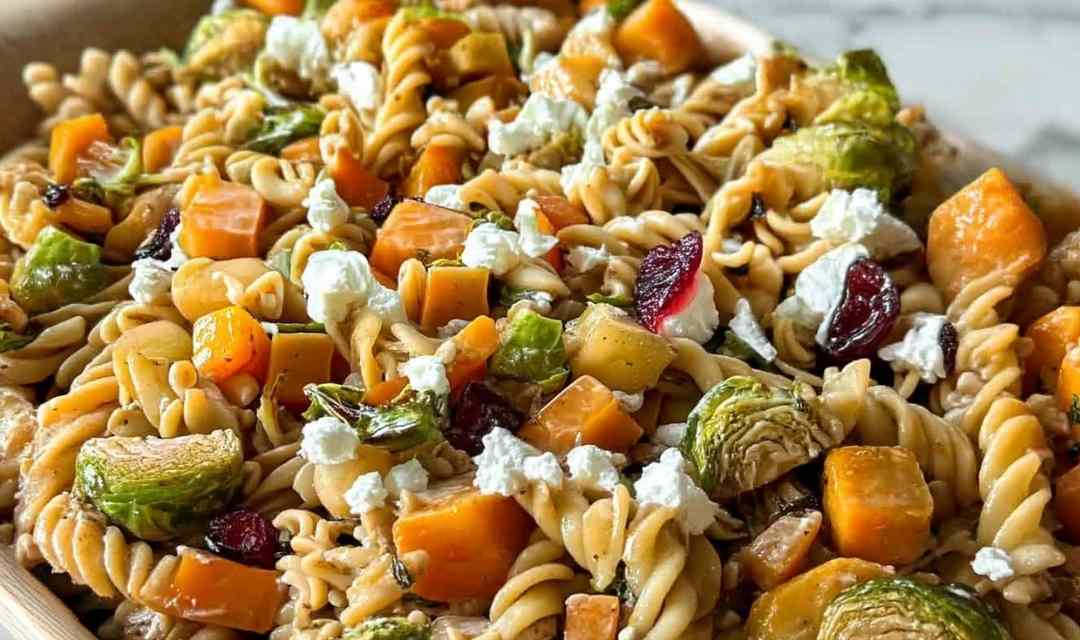 Fall Pasta Salad with Sweet Potatoes and Bacon