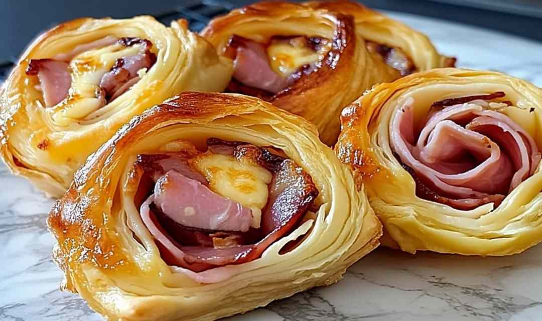 Ham and Cheese Puff Pastry Pinwheels