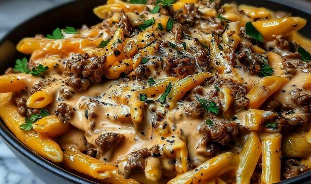 High Protein Creamy Beef Pasta