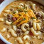 Mac & Cheese Burger Soup