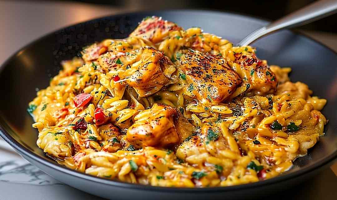 One-Pot Cajun Chicken Alfredo Orzo