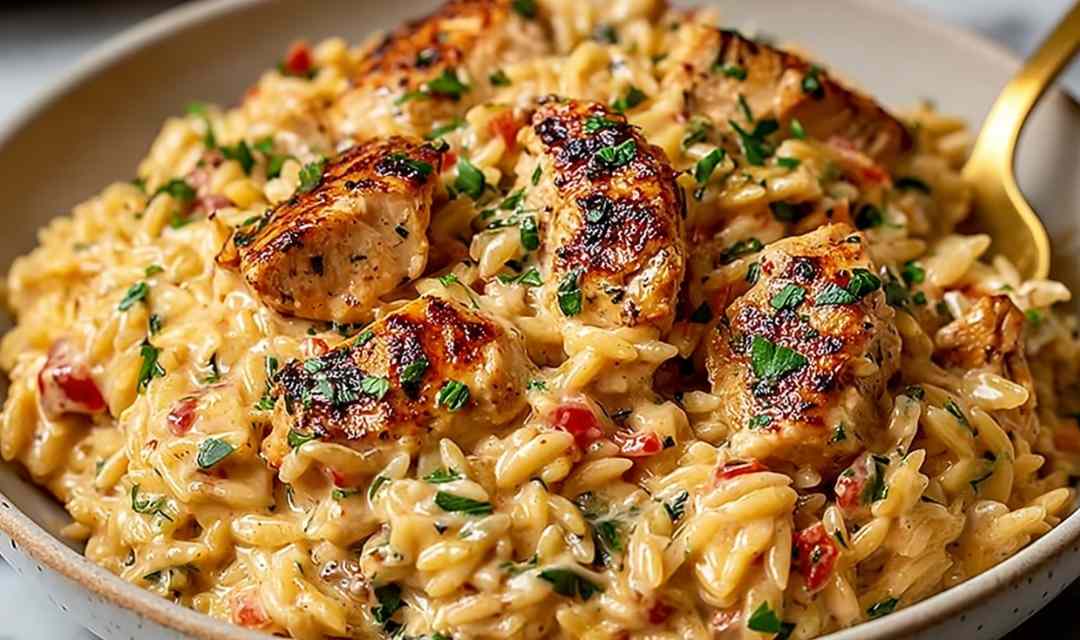 One Pot Cajun Chicken Alfredo Orzo