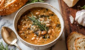 Rosemary Roasted Garlic Bean Soup