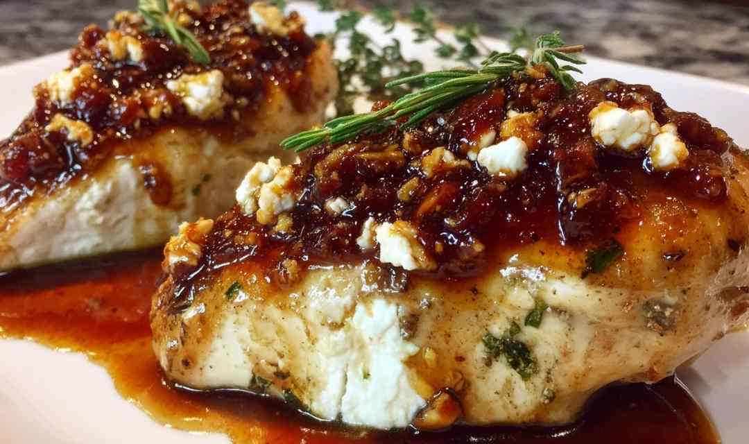 Slow Cooker Chicken with Fig Jam and Goat Cheese