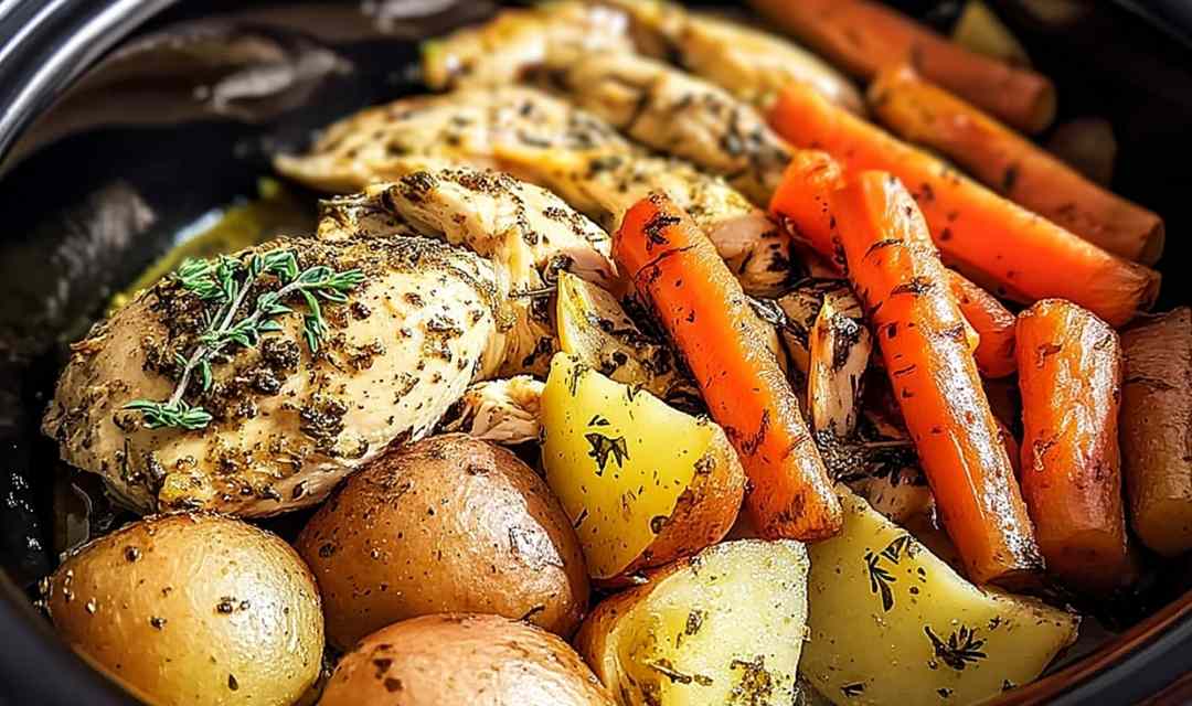 Slow Cooker Garlic Butter Chicken and Veggies