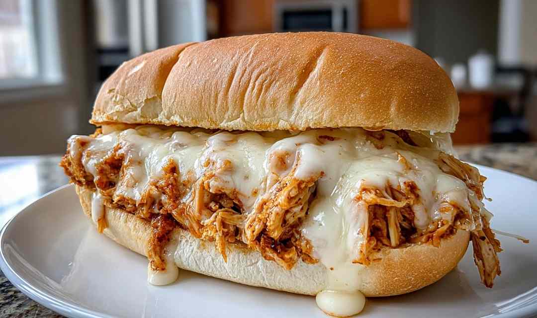 Slow Cooker Parmesan Garlic Chicken Sandwiches