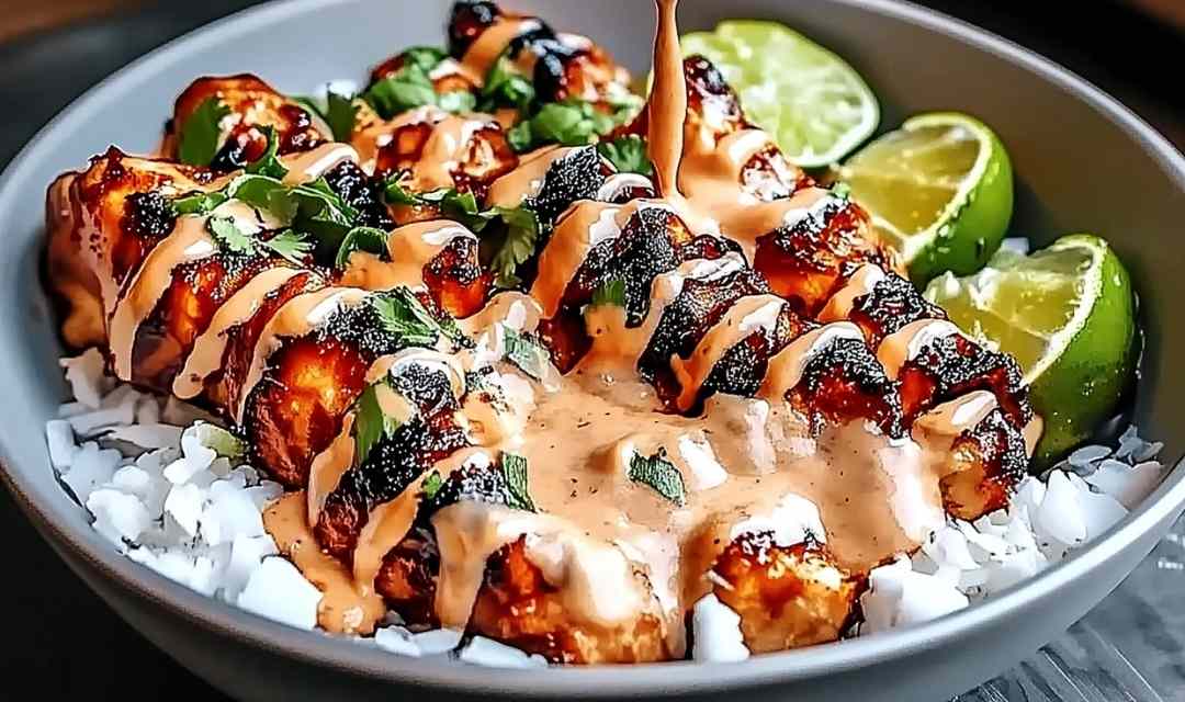Sweet Chili Chicken Bowl with Coconut Lime Drizzle