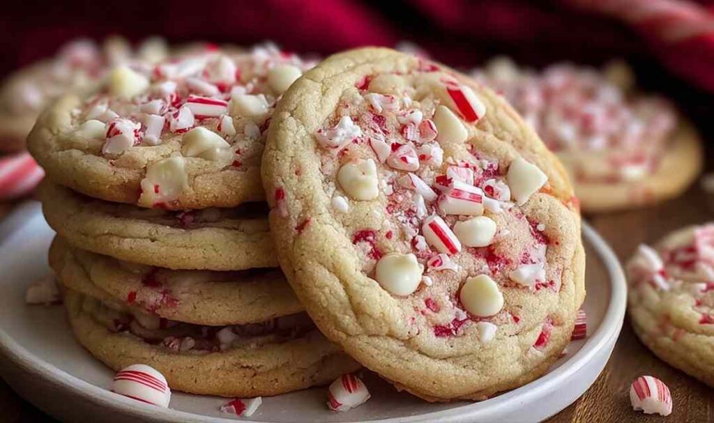 White Chocolate Candy Cane Cookies
