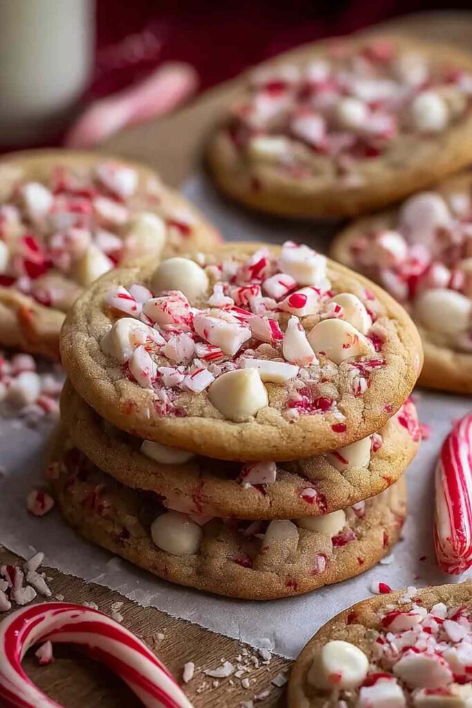 White Chocolate Candy Cane Cookies
