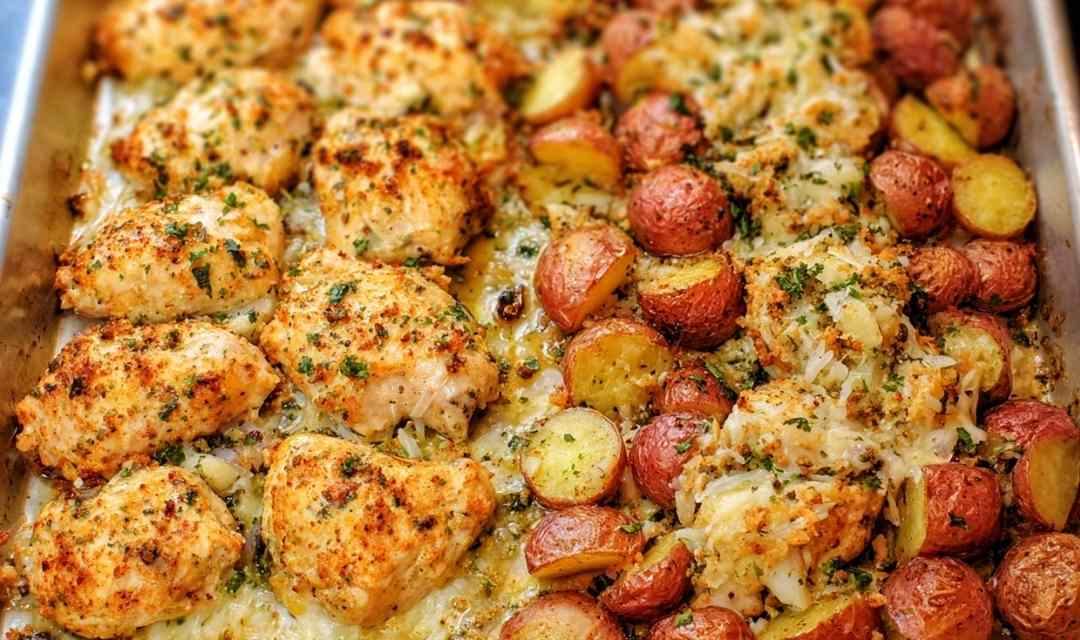 Baked Garlic Parmesan Chicken and Potatoes