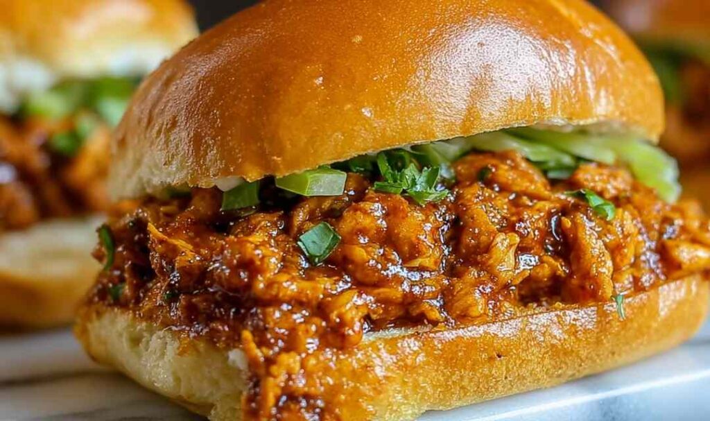 Cajun Chicken Sloppy Joes 5 Cajun Chicken Sloppy Joes on toasted buns with thick spicy tomato chicken filling