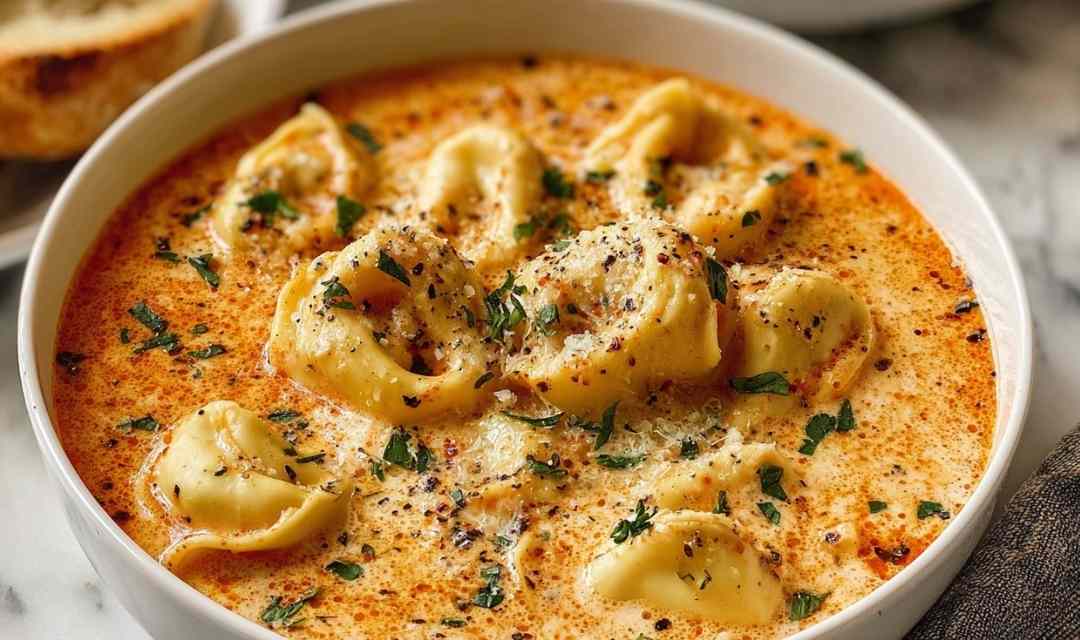 Cheesy Tomato Tortellini Soup