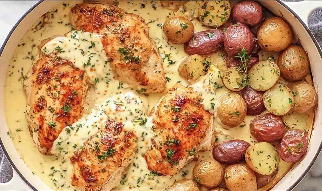 Chicken and Potatoes with Dijon Cream Sauce