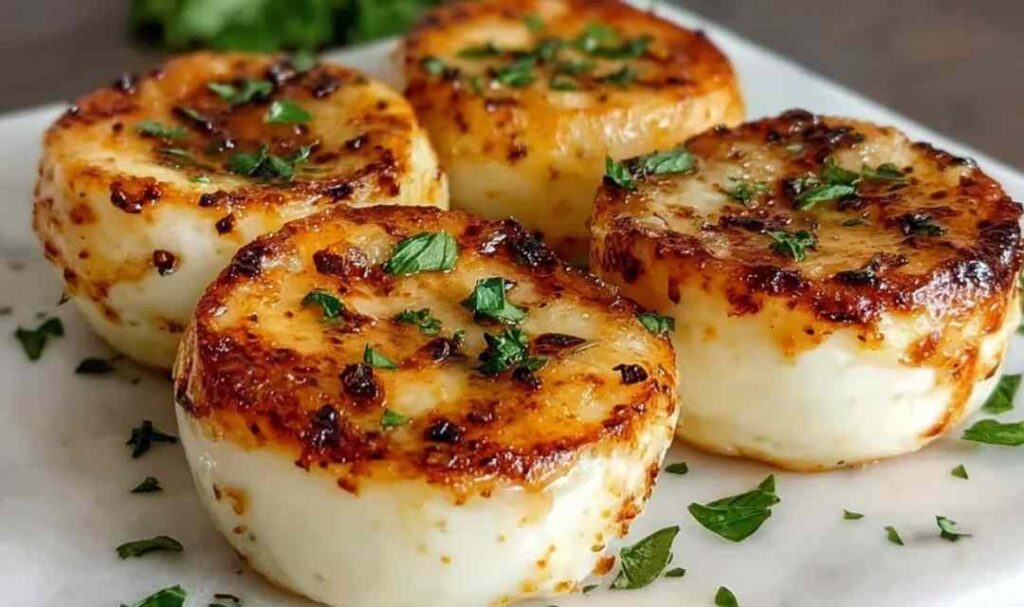 High protein egg white bites in muffin tin with melted cheese and vegetables