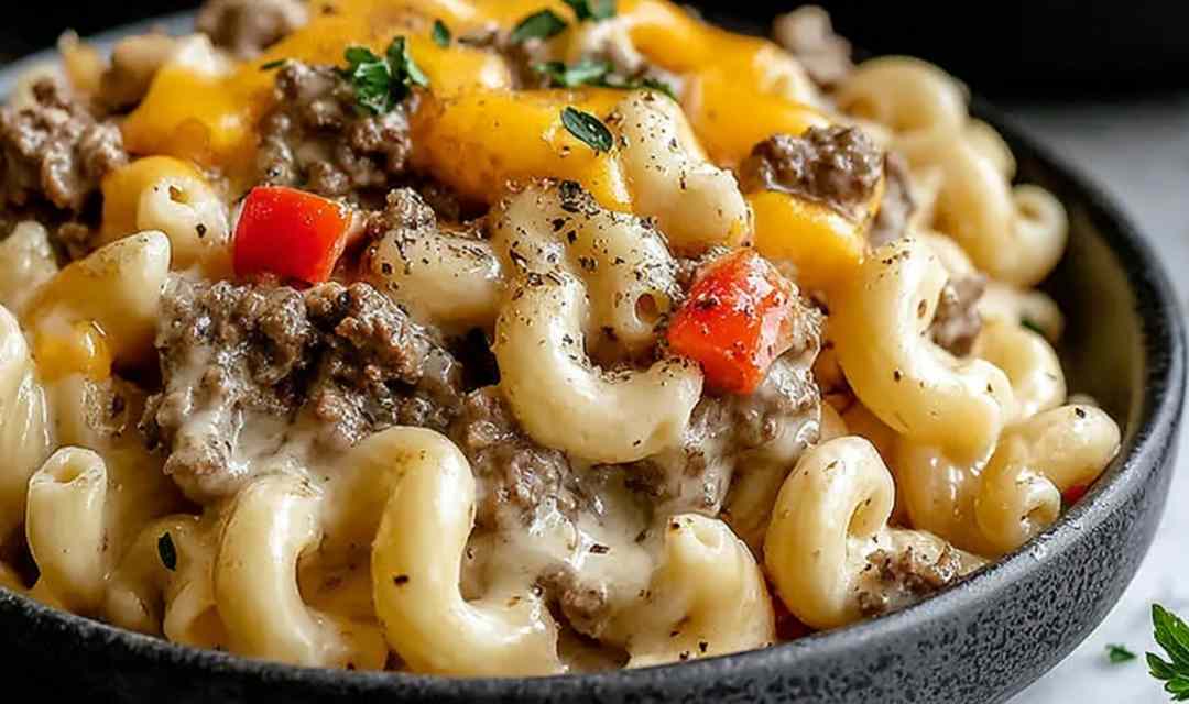High Protein Philly Cheesesteak Mac and Cheese