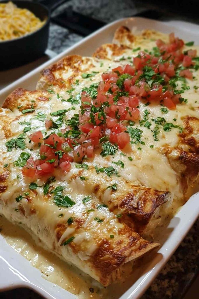 Queso Chicken Enchiladas
