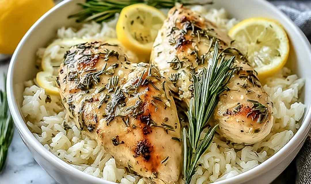 Slow Cooker Lemon Herb Chicken and Rice