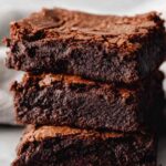 Easy sourdough discard brownies cut into squares showing fudgy texture