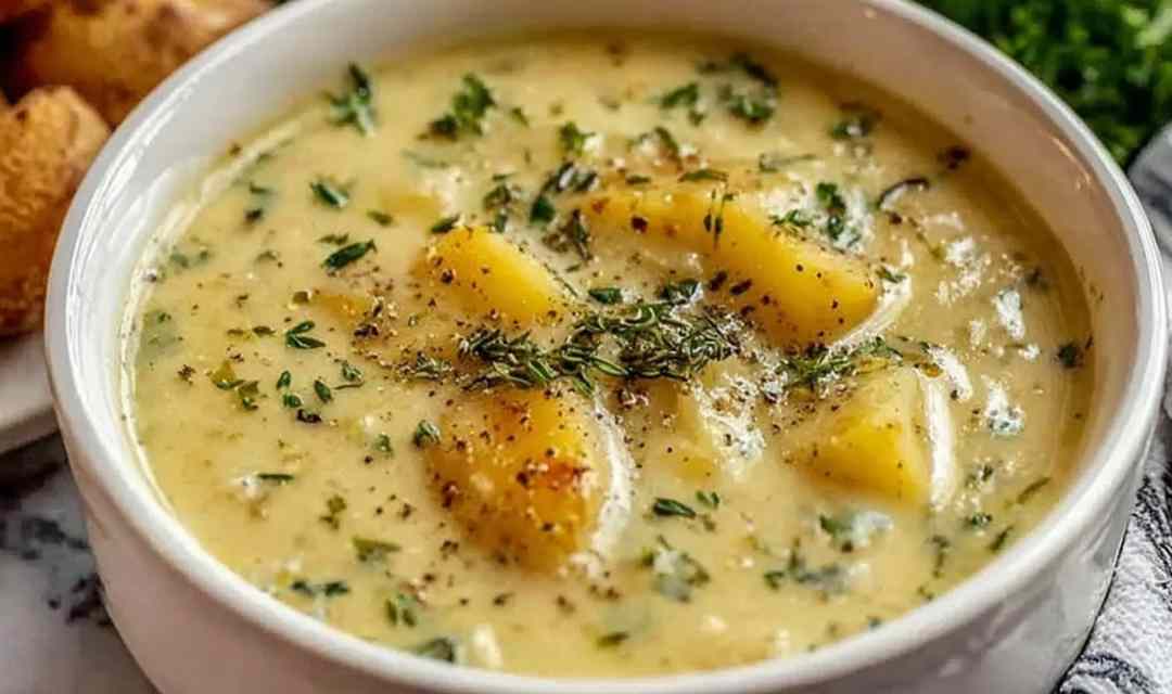 Cheddar Garlic Herb Potato Soup