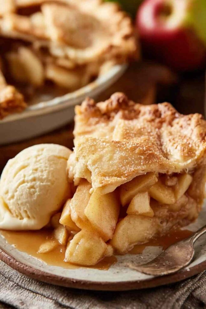 American Apple Pie 6 Classic American apple pie with golden flaky crust cooling on a wire rack