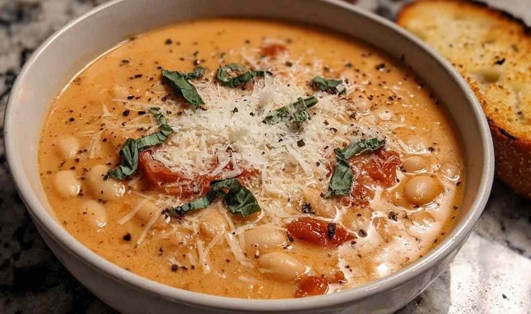 Creamy Parmesan Tomato Bean Soup