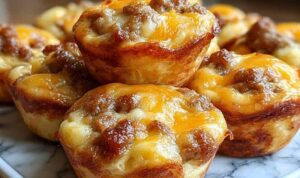 High Protein Pancake Sausage Mini Muffins High protein pancake sausage mini muffins cooling on a wire rack, golden brown with crumbled sausage visible inside