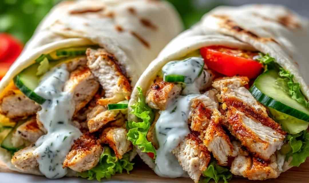 Mediterranean Chicken Gyros with Feta Tzatziki