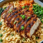 Slow cooker Tom Kha soup in a white bowl garnished with cilantro and lime