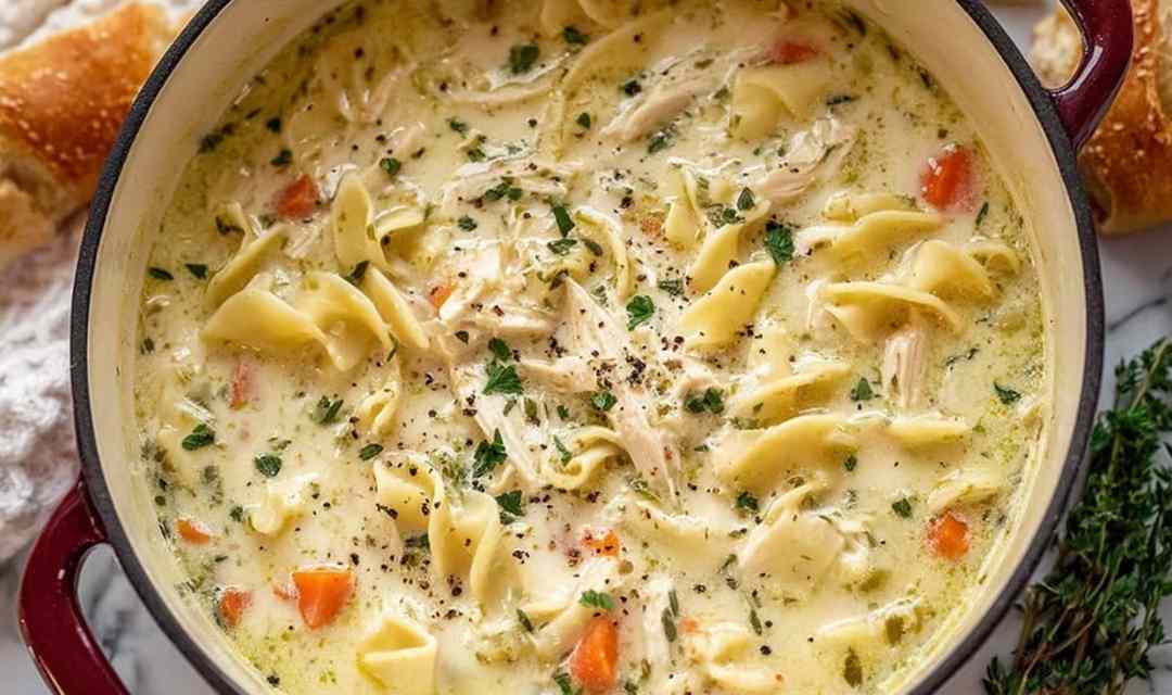 White Chicken Lasagna Soup