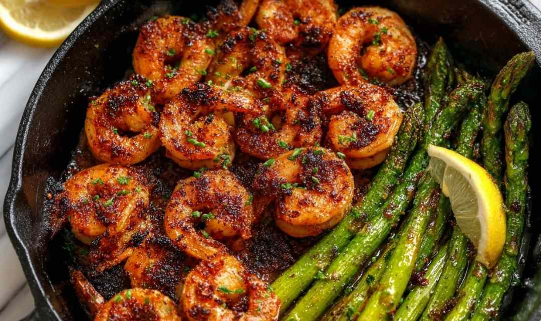 Blackened Shrimp and Asparagus Skillet