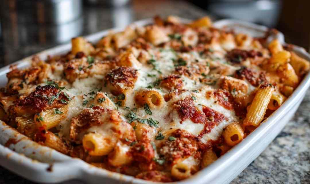 Chicken Parmesan Baked Ziti