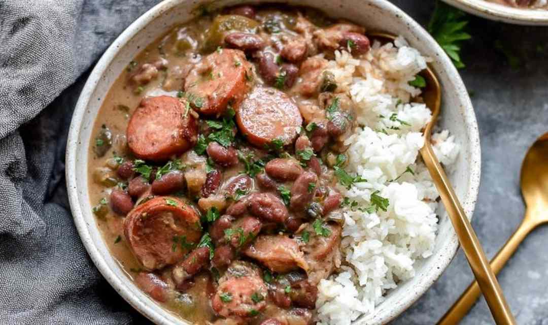 Louisiana Red Beans and Rice with Chicken Sausage