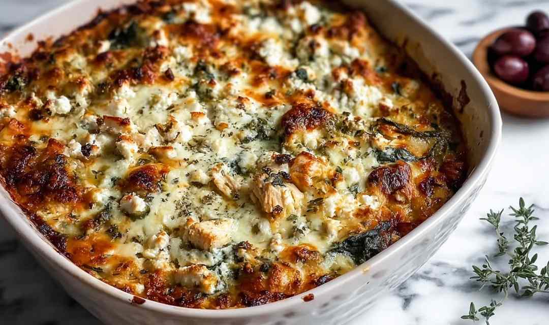 Spinach Greek Chicken Casserole
