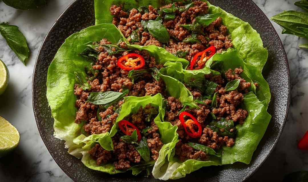 Thai Basil Beef Lettuce Cups